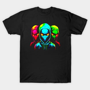 Three Aliens In Hoodies #3 T-Shirt